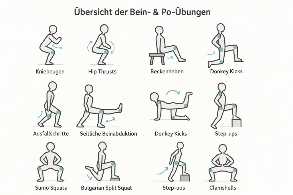Bein- & Po‑Übungen
