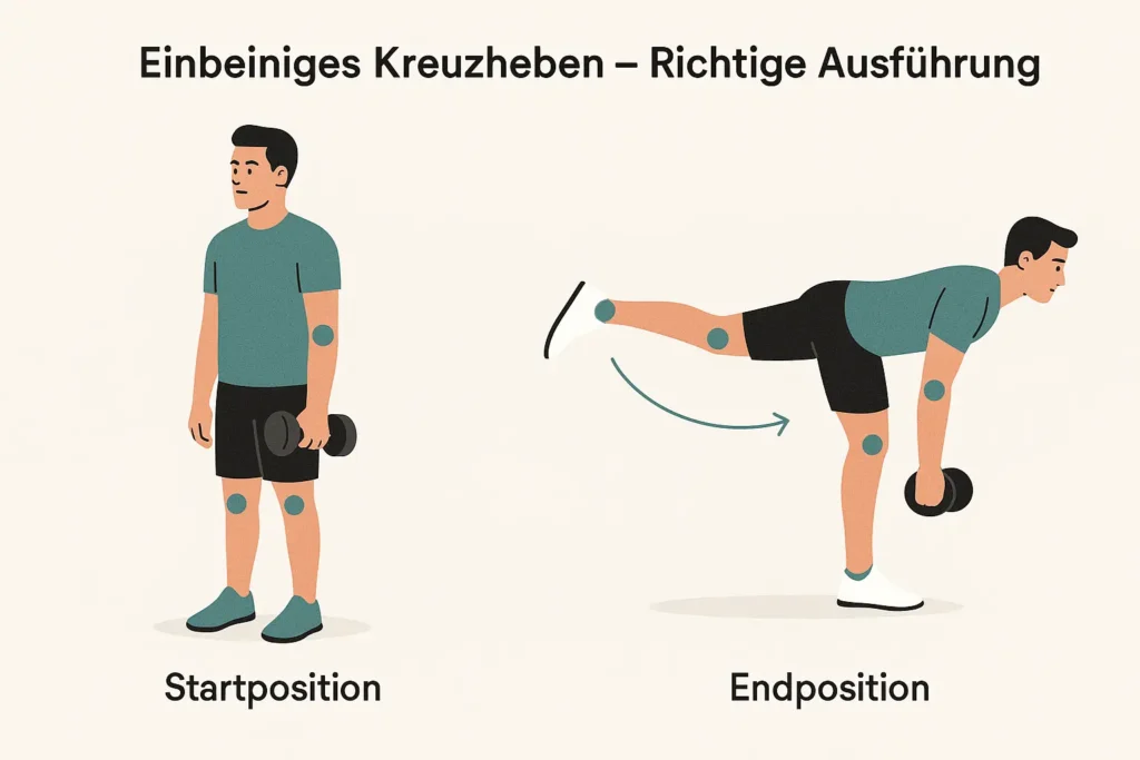 Einbeiniges Kreuzheben Anleitung
